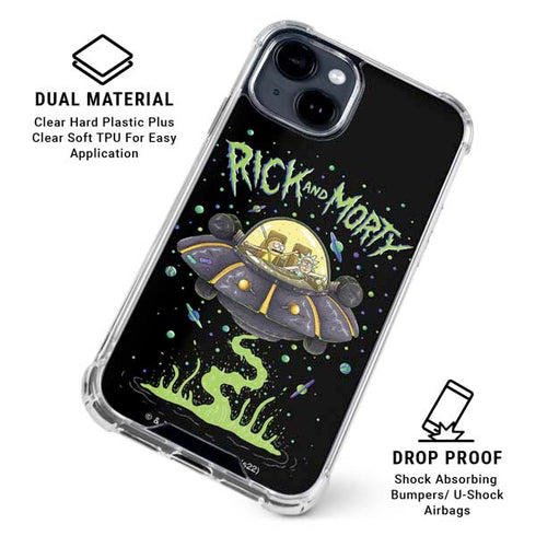 Adult Swim Rick and Morty Spaceship iPhone 15 Clear Case